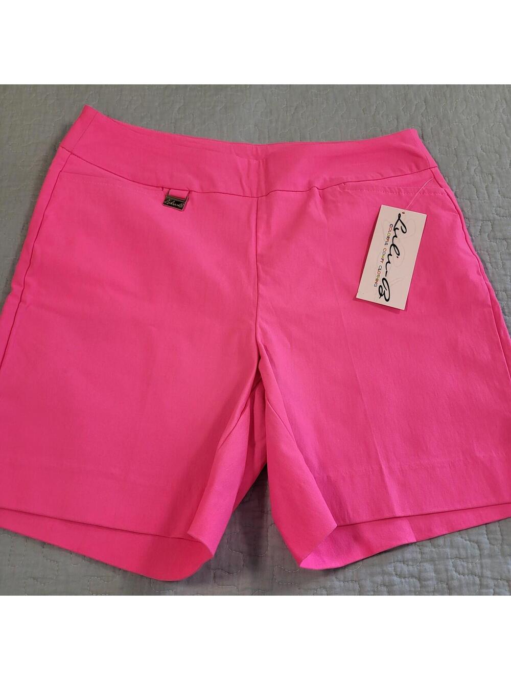 Luli-B comfort strerch pull-up shorts in a vibrant hot pink new with tag NWT 8
